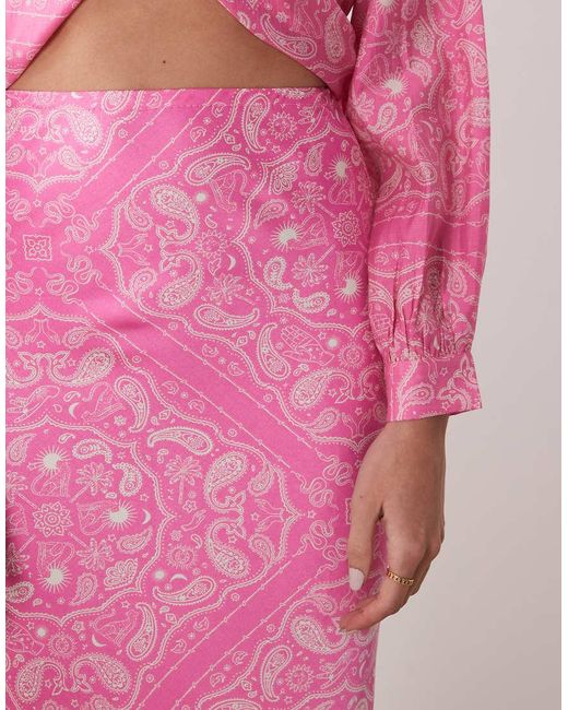 Never Fully Dressed Pink Dorris Satin Maxi Skirt Co-ord