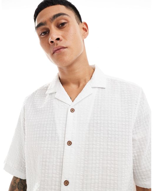 ASOS White 90s Oversized Short Sleeve Shirt for men