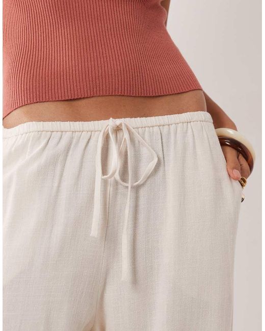 Miss Selfridge White Linen Blend Pull On Pants