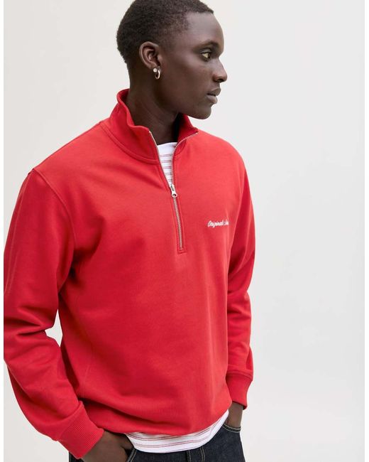 Jack & Jones Red Half Zip for men