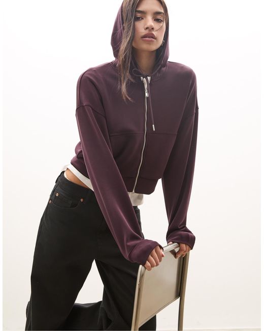 Veste à capuche douce Stradivarius en coloris Purple