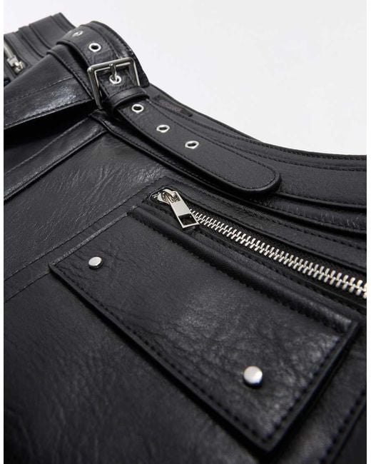 Bershka White Zip-detail Skirt Belt