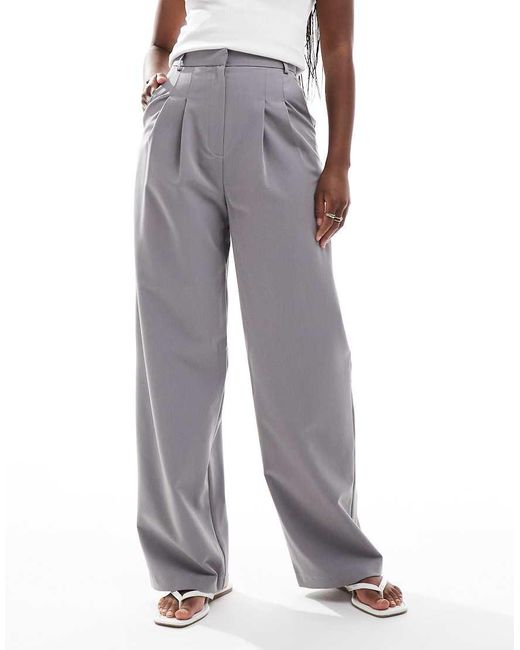 Miss Selfridge Gray Tailored Wide Leg Trouser