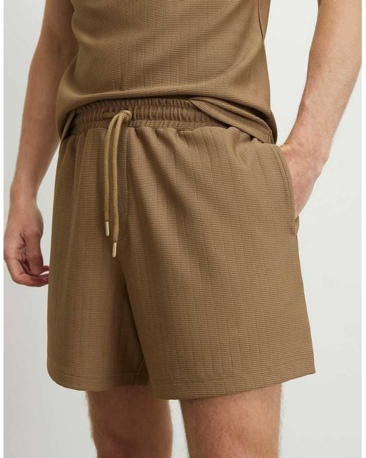 River Island Natural Regular Fit Shorter Length Shorts for men