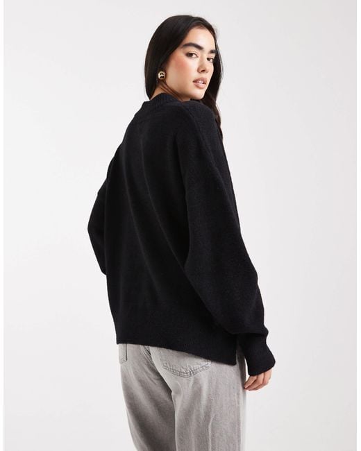 ASOS Black Oversized Super Soft V Neck Jumper