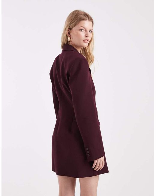 ASOS Purple Wrap Front Blazer Dress With Tie Side