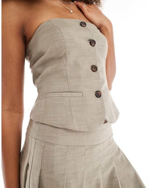 JJXX White Co-ord Off Shoulder Waistcoat