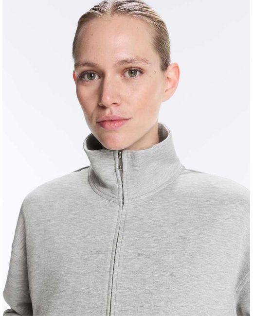 Oysho Gray Mélange Piqué Jacket