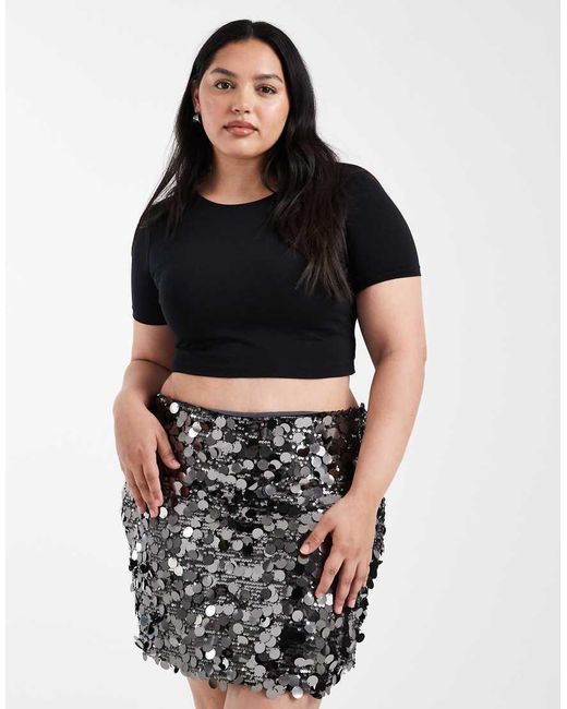 ONLY Mini Rok Met Grote Lovertjes in het Black