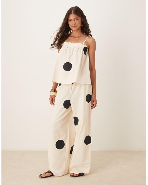 ASOS Natural Linen Blend Pull On Trouser
