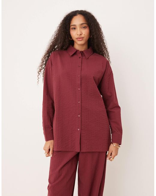 ASOS Red – seersucker-hemdbluse mit streifenmuster