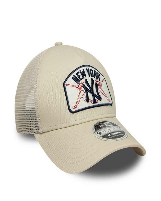 KTZ White Ny Yankees 9forty Patch Logo Trucker Cap