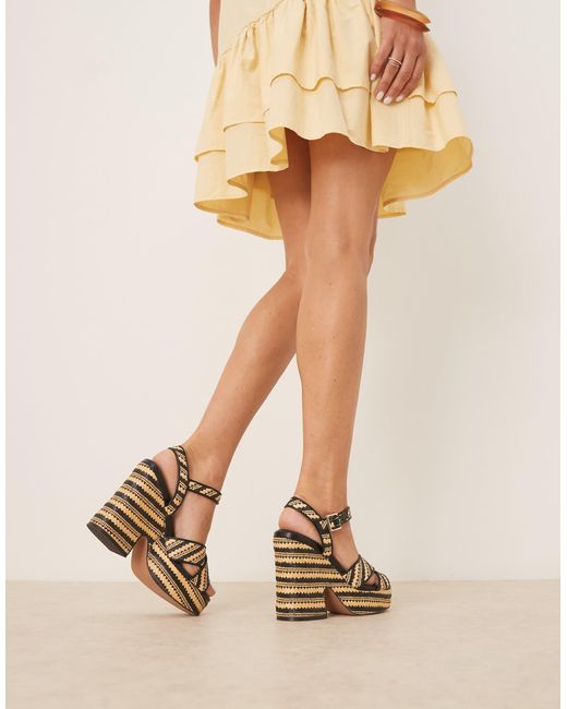 ASOS Natural tiggy Cross Strap Wedges