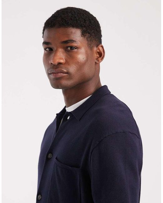 Tommy Hilfiger Blue Knitted Button Through Polo for men