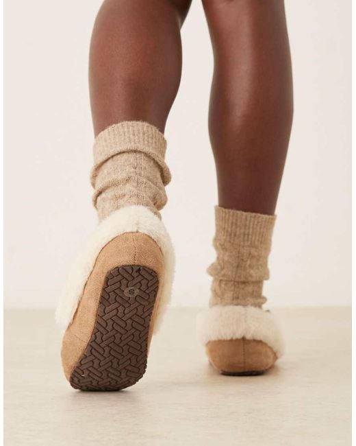 ASOS Natural Zelda Moccasin Slippers