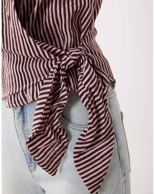 Mango Gray Halterneck Tie Waist Top