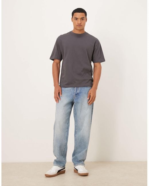 ASOS – legeres t-shirt in Gray für Herren