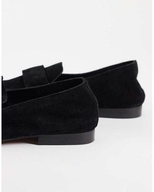 ASOS Black Marlowe Softie Ruched Loafers