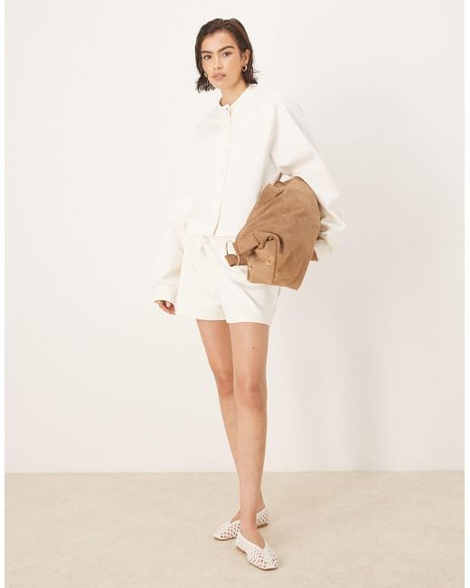 Gilet d'ensemble en tissu interlock - crème ASOS en coloris White