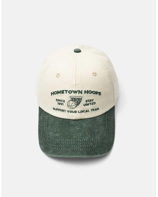 Pull&Bear Natural Hometown Hoops Cap for men