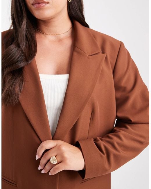 ASOS Blue Curve Tailored Relaxed Blazer