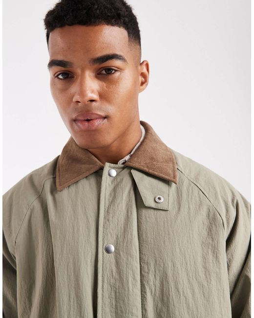 ASOS White Oversized Mid Length Barn Jacket for men