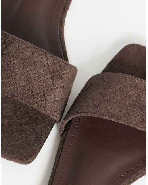 SIMMI Brown Simmi London Anika Wide Fit Embossed Slip On Flat Sandals