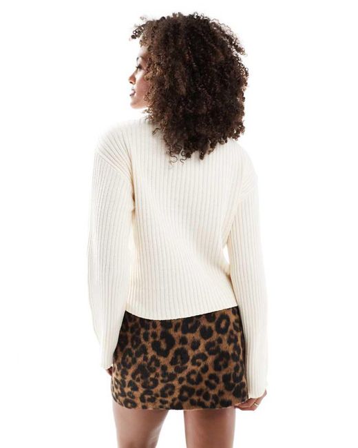 Vero Moda White Short Chunky Rib Jumper
