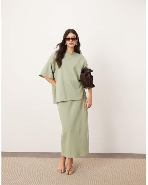 ARRANGE Green – hochwertiges oversize-t-shirt aus schwerem strukturiertem jersey