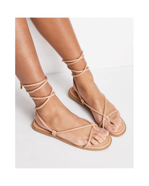 Missguided Multicolor Toe Post Sandals With Tie Up Detail