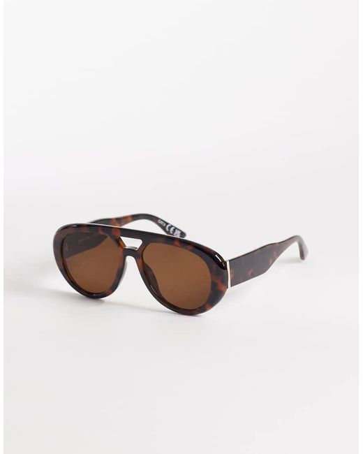 Gina Tricot Brown Bold Aviator Sunglasses