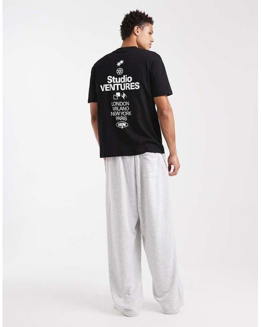 ASOS Black Relaxed T-shirt With City Text Graphic for men