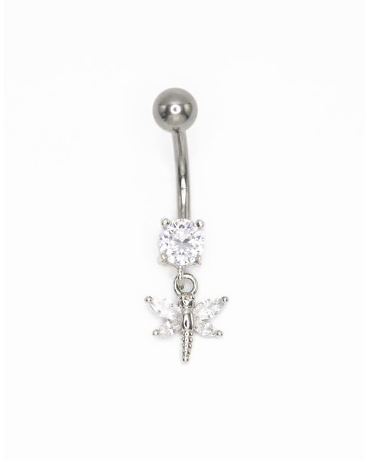 Lovisa White Titanium Dragonfly Cubic Zirconia Belly Bar