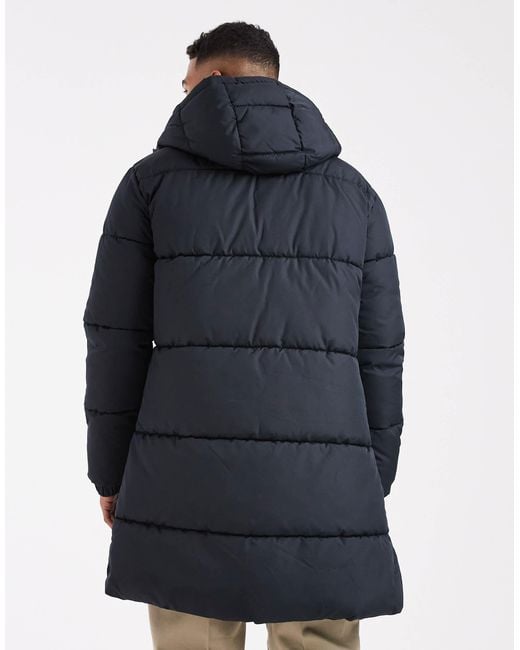 JJ Rebel Blue Longline Padded Coat for men