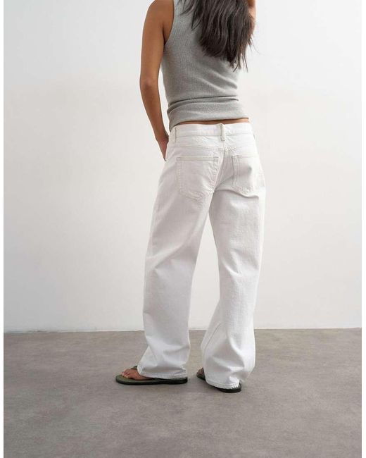 Topshop Unique White Ember Low Rise Straight Jeans
