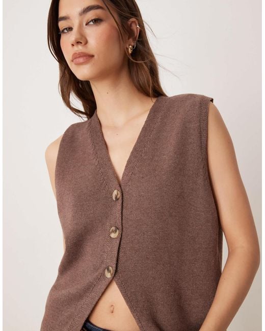 ASOS Natural – schlichte, gestrickte relaxed-fit-weste