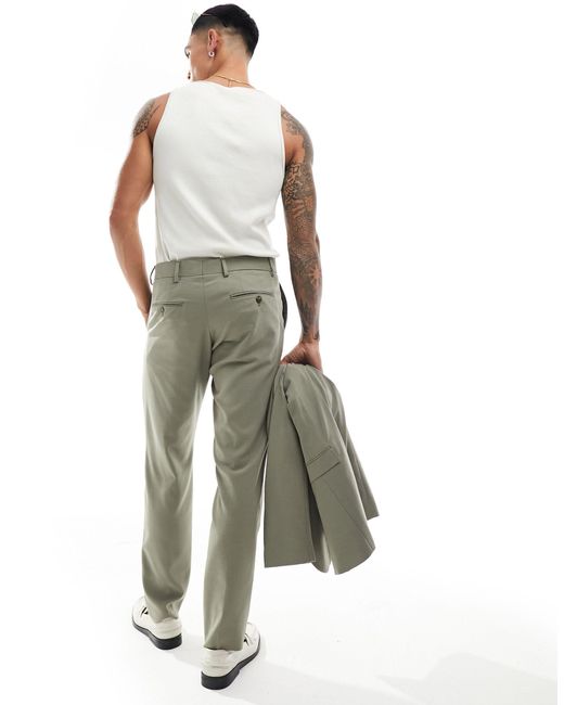 SELECTED Green Slim Fit Suit Trouser for men