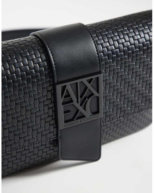 ARMANI EXCHANGE Black Susy Soft Woven Shoulder Bag
