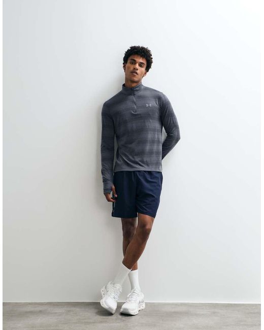 Under Armour Blue Velociti Quarter-Zip Running T-Shirt for men