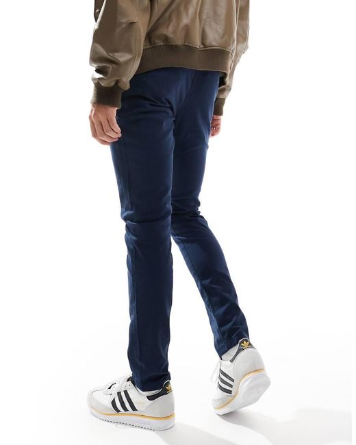 Pack De 2 Pantalones Chinos Azul Marino Y Color Piedra De Corte Pitillo De ASOS de hombre de color White