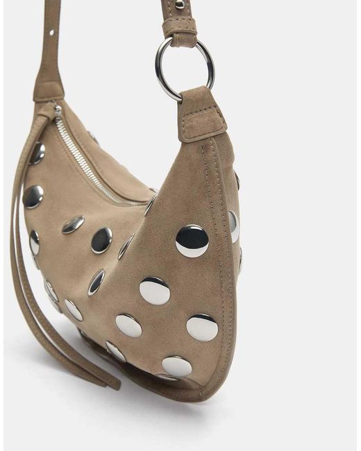Pull&Bear White Studded Crossbody Bag