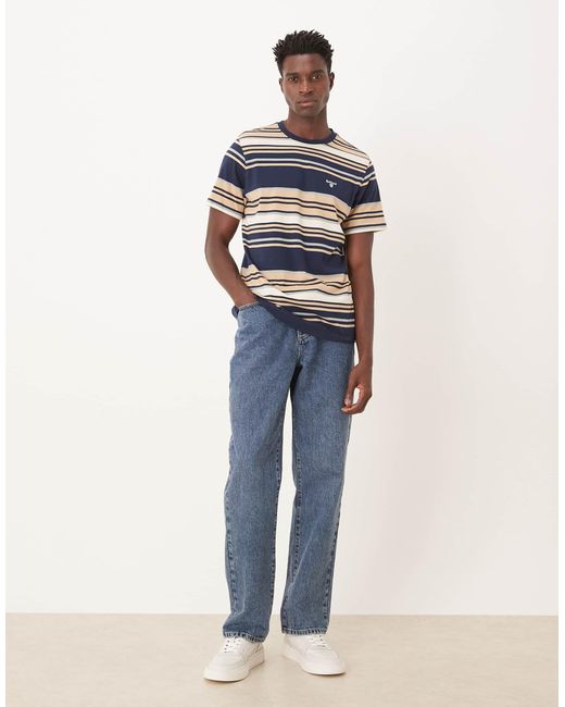Barbour Blue Aickmen Tailored Striped T-shirt for men