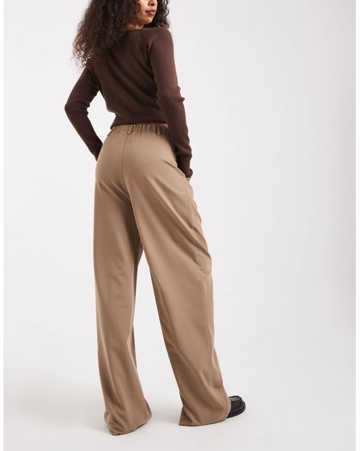 Miss Selfridge Natural Tailored Wide Leg Trouser