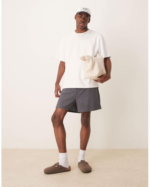 ASOS White Oversized Towelling Texture Short for men