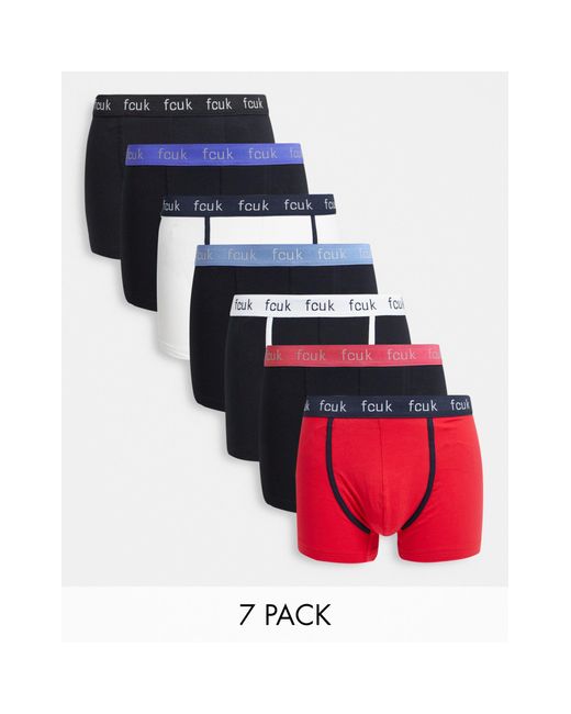 French Connection Multicolor 7 Pack Fcuk Boxers for men