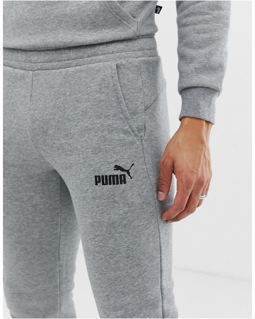 PUMA Essentials Skinny Fit Sweatpants in Gray for Men | Lyst