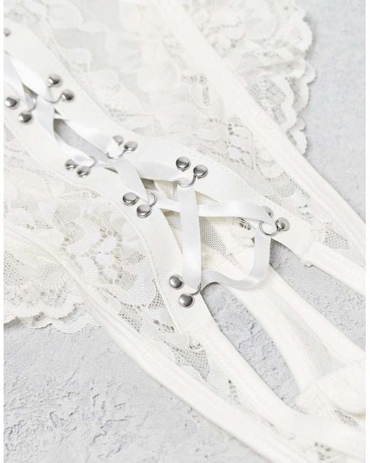 Ann Summers White Boudoir Tease Bridal Crotchless Bodysuit Teddy