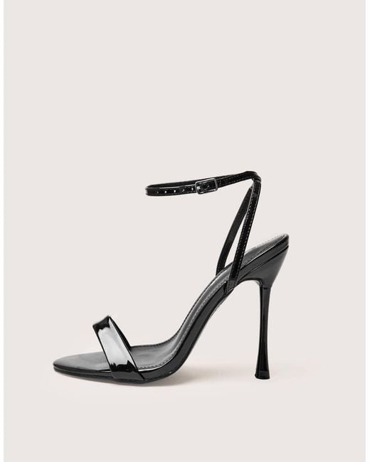 Public Desire Natural Soho Patent Barely There Strappy Stiletto Heels