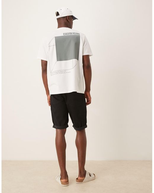 Short slim en jean avec ourlets à revers Calvin Klein pour homme en coloris Natural