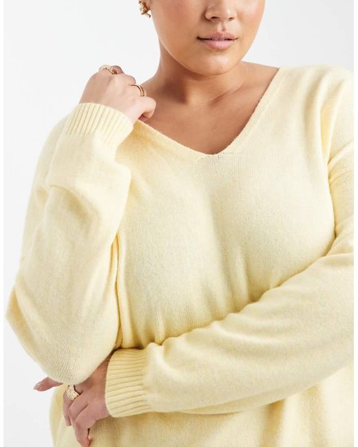 ONLY Yellow V-neck Jumper